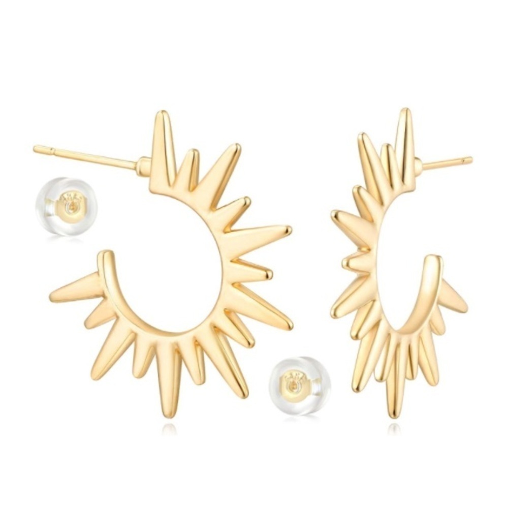 Women’s Earrings Good Earrings 14K Gold Plated Spike Earrings Sun Earrings